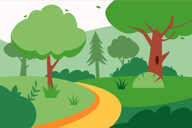 Forest hand drawn flat illustration