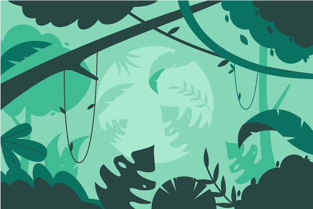 Free Vector forest hand drawn flat illustration