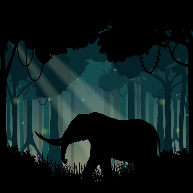 Forest landscape silhouette background