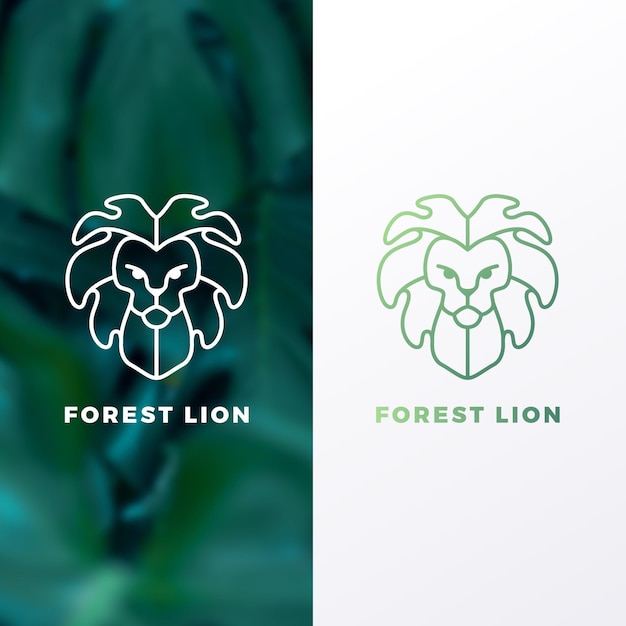 Free Vector forest lion logo template