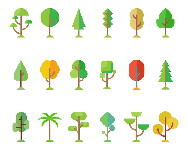 Free Vector forest trees set