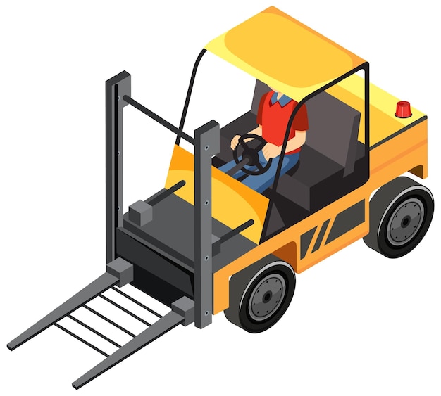 Free vector forklift truck with delivery and logistic concept