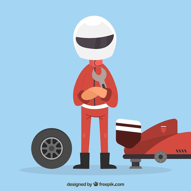 Free Vector formula 1 pit stop worker