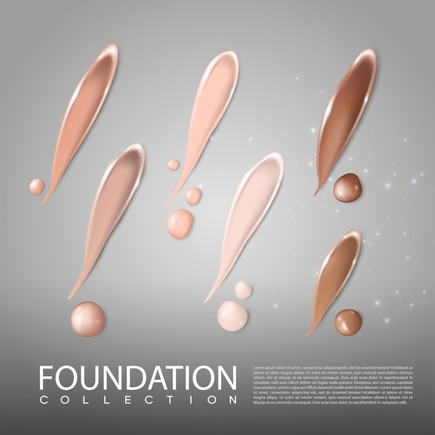 Free Vector foundation skincare cosmetic realistic template