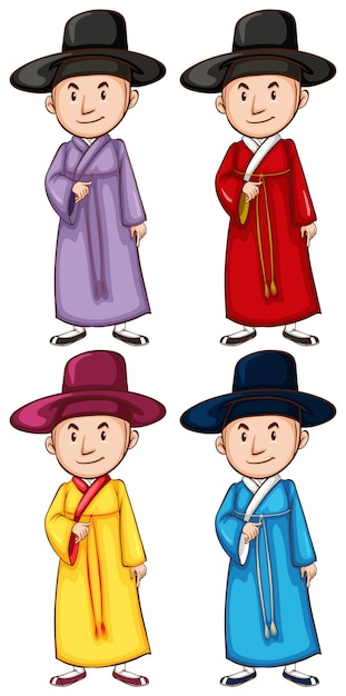 Free Vector four asian people