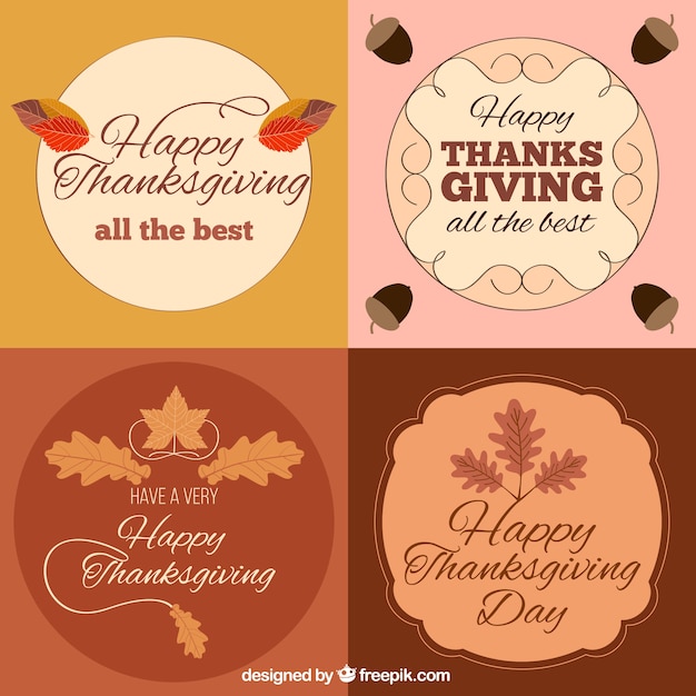 Four cards for thanksgiving day