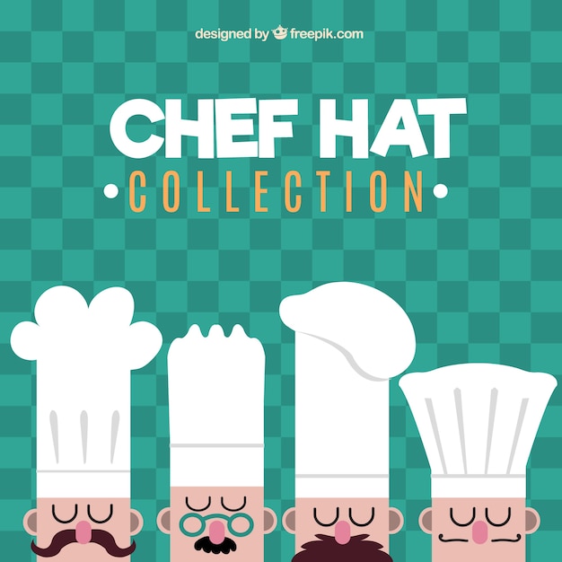 Free Vector four chefs with different hats