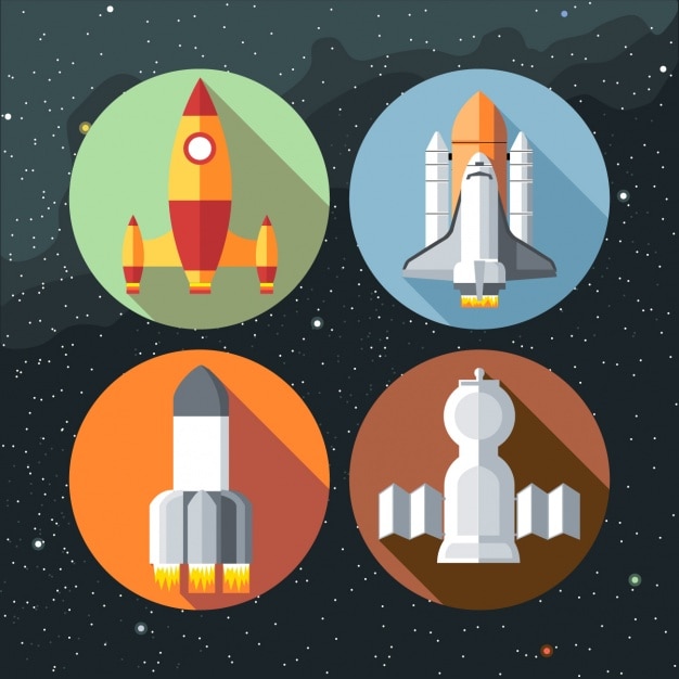 Free vector four different rockets