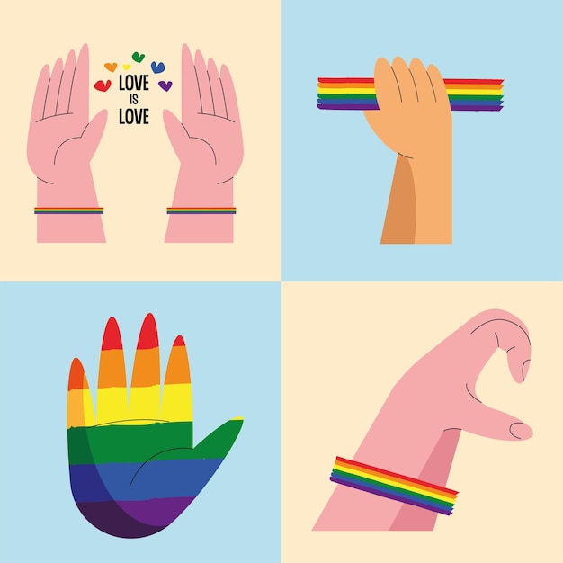 Free Vector four diversity and inclusion icons