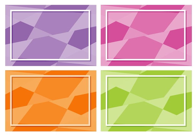 Four frame templates with many colors