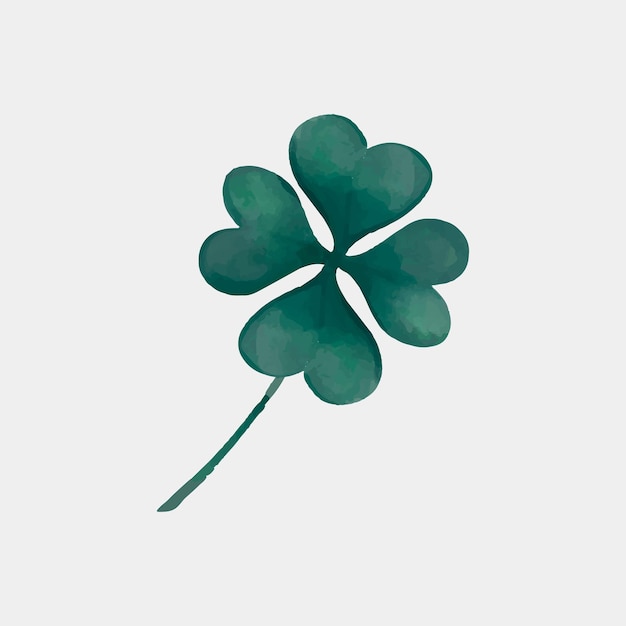 Free Vector four leaves clover in hand drawn style