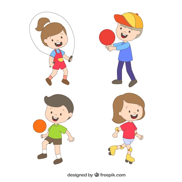 Four lovely children playing