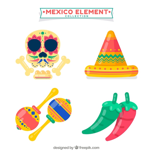 Free Vector four mexico elements