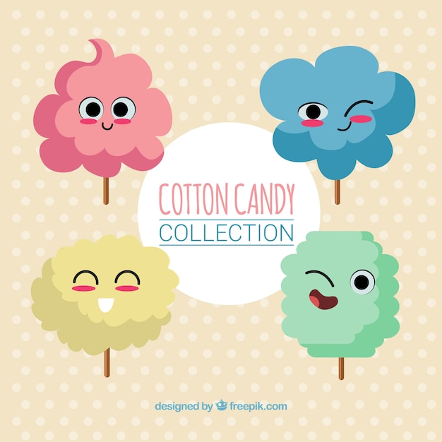 Four nice characters of cotton candy