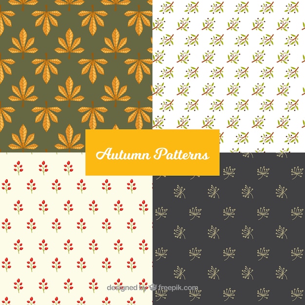 Free Vector four patterns, autumn