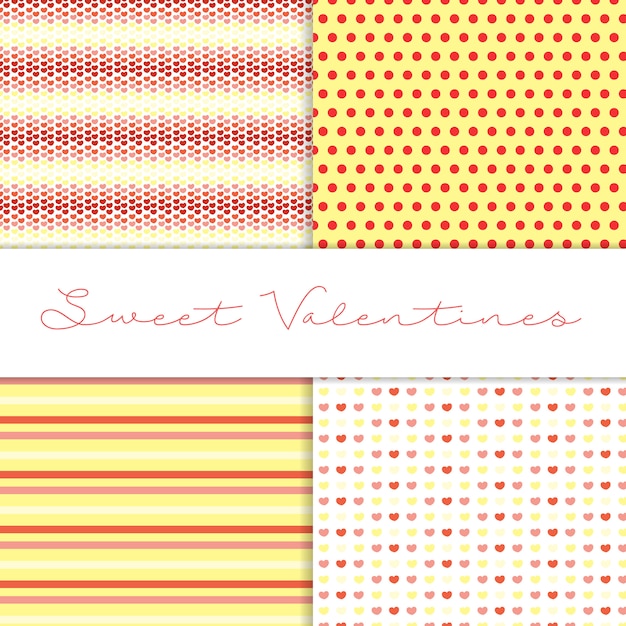 Four pretty Valentine's Day pattern