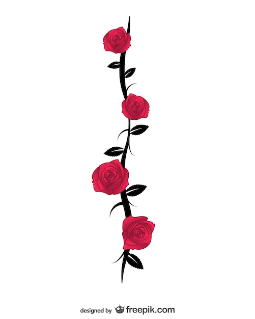 Free Vector four red roses