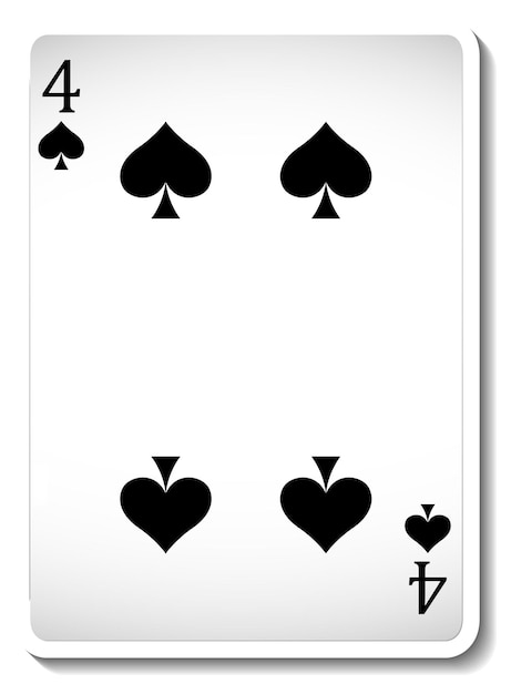 Free vector four of spades playing card isolated