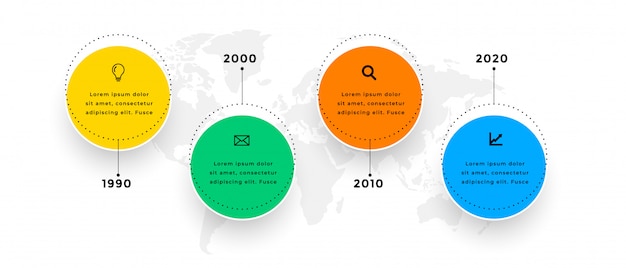 Four steps circular timeline infographic template design