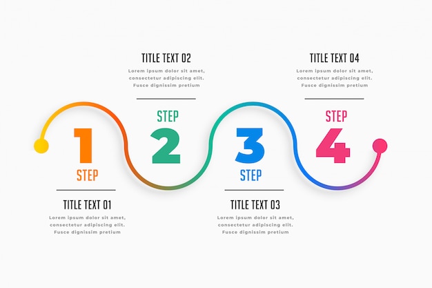 Four steps infographic timeline template