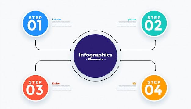 Four steps modern business infographics 