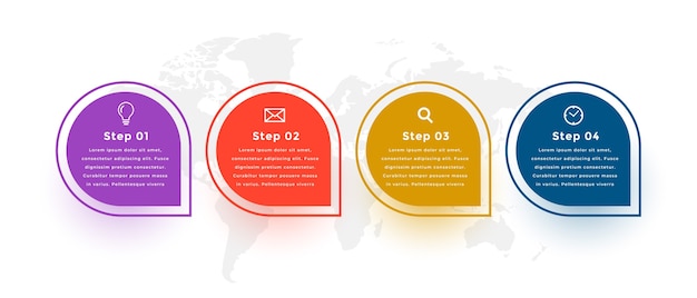 Four steps modern infograph template design