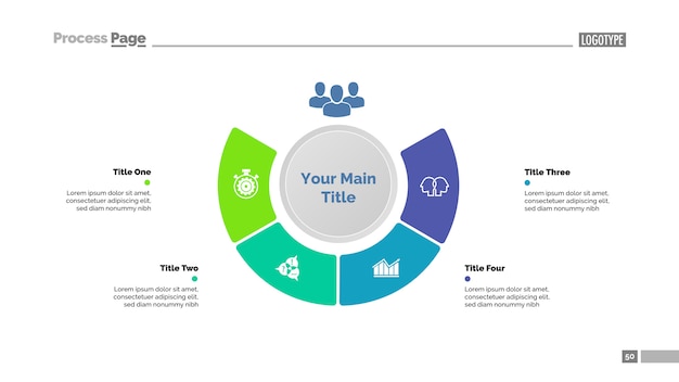 Four steps strategy diagram template. Business data. Graph, chart