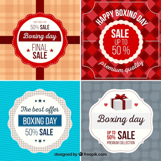 Four stickers for boxing day sales