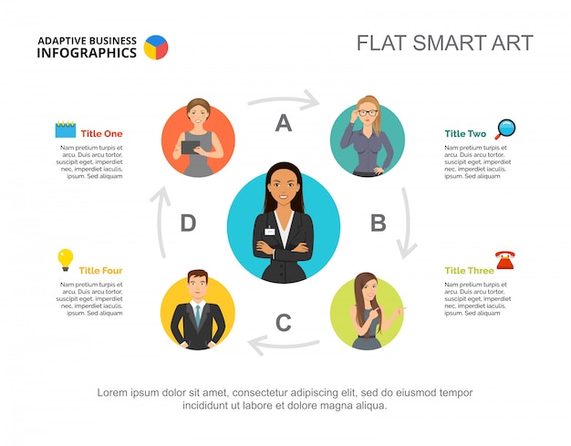 Four tasks workflow process chart template. Business data. Abstract elements of diagram