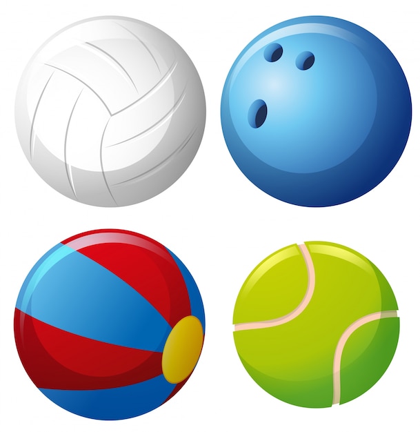 Free Vector four types of balls