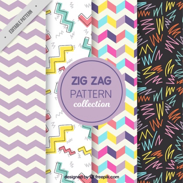 Four zig zag patterns