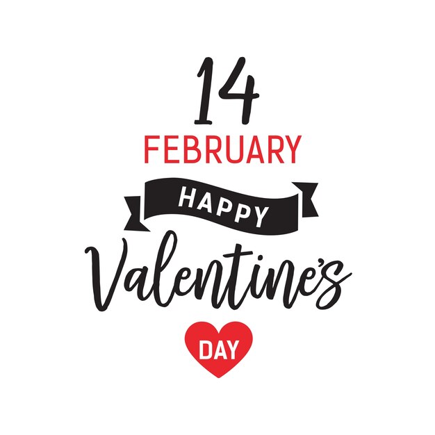 Fourteen February Valentines Day Lettering