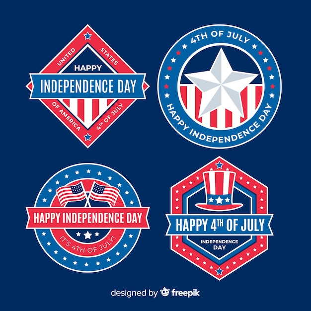 Fourth of july badge collection