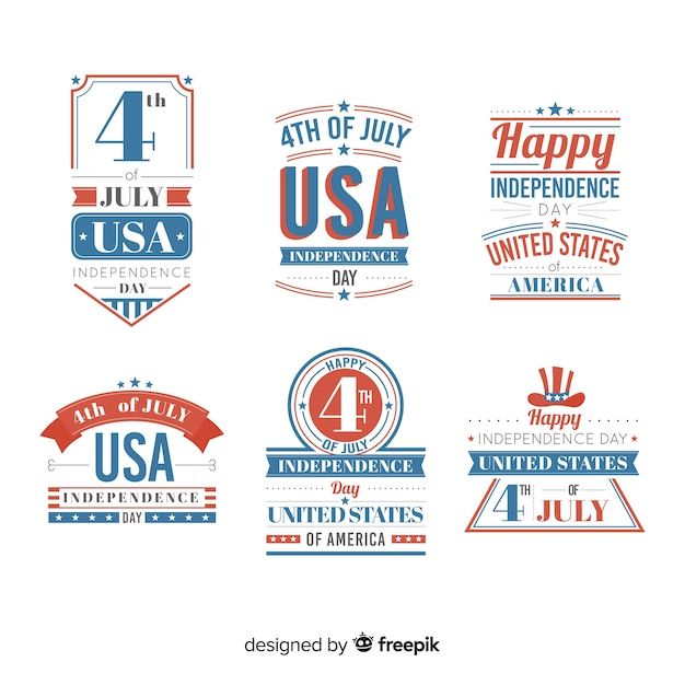 Fourth of july badge collection