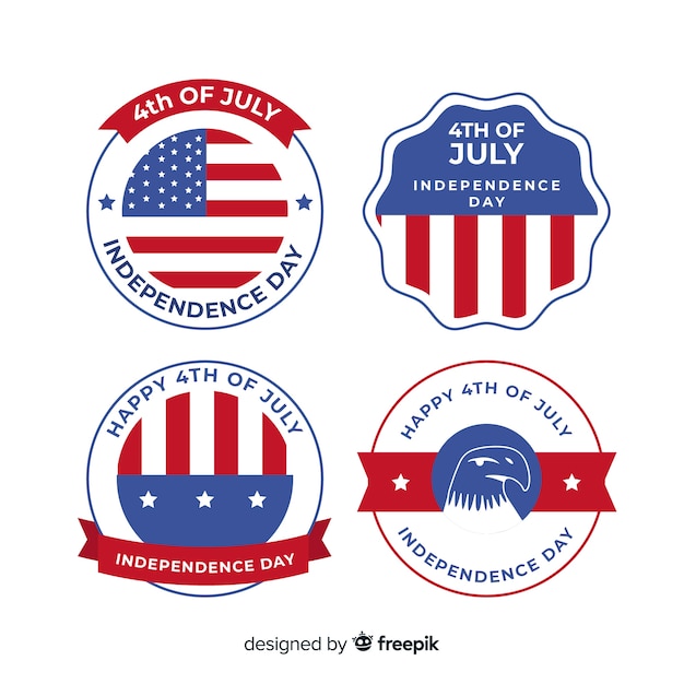 Fourth of july badge collection