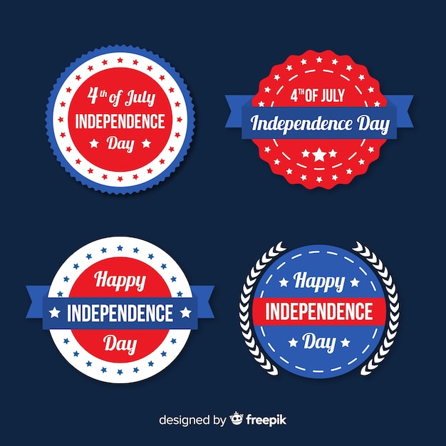 Free Vector fourth of july badge collection