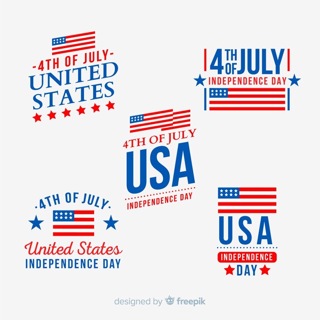 Fourth of july badge collection