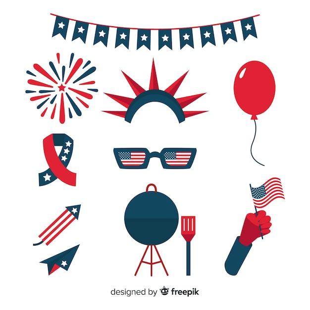 Free Vector fourth of july element collectio