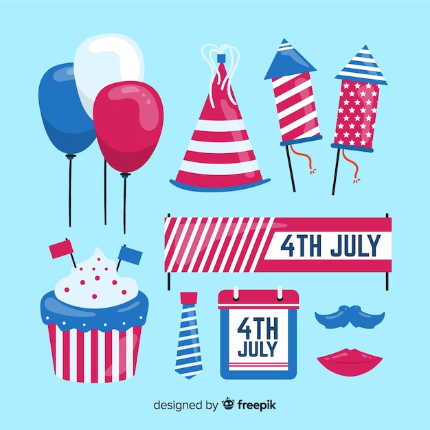 Free Vector fourth of july element collection