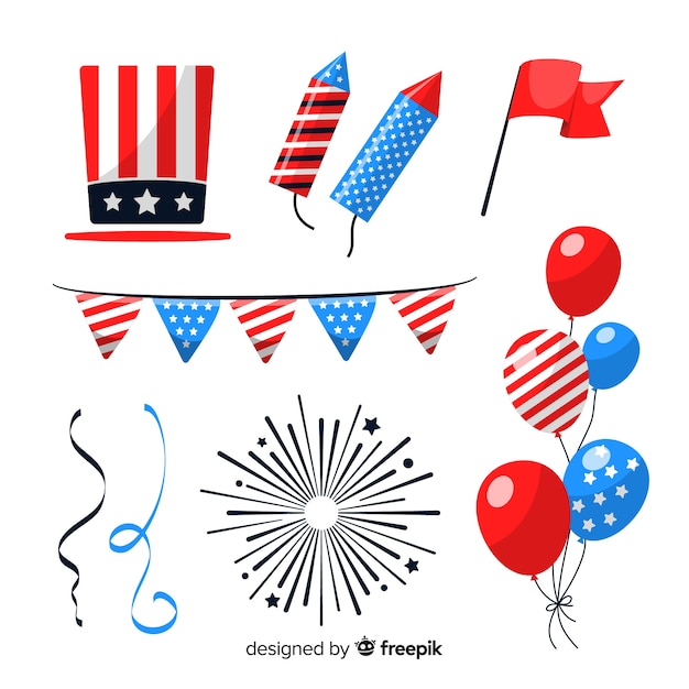 Free Vector fourth of july element collection