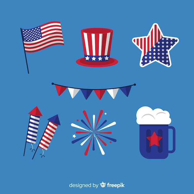 Free Vector fourth of july element collection