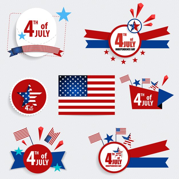 Fourth of july label collecti