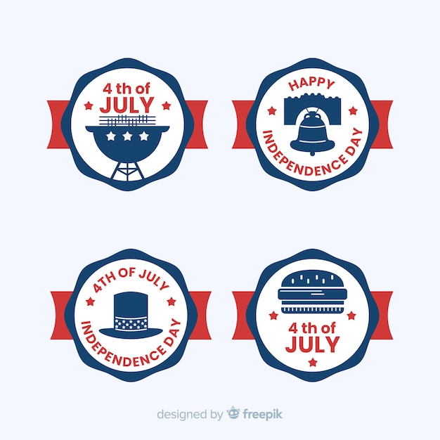 Free vector fourth of july label collection