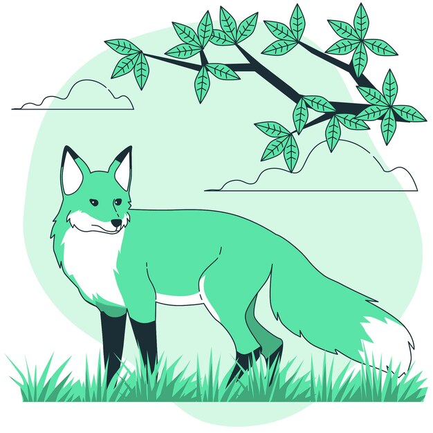 Free Vector fox  concept illustration