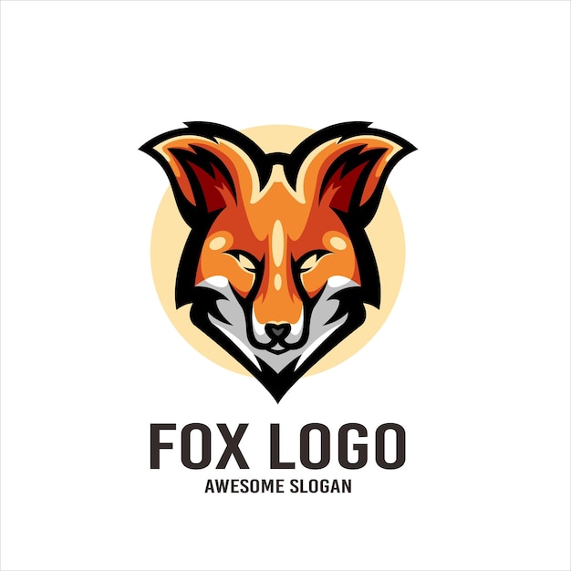 Free Vector fox illustration logo design vector