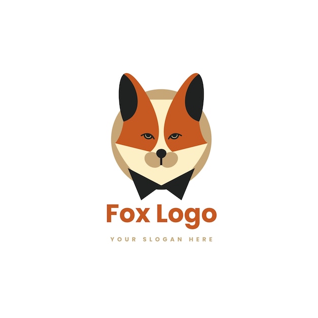 Free Vector fox logo template design