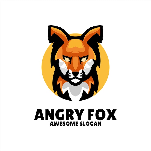 Free Vector fox mascot illustration logo design