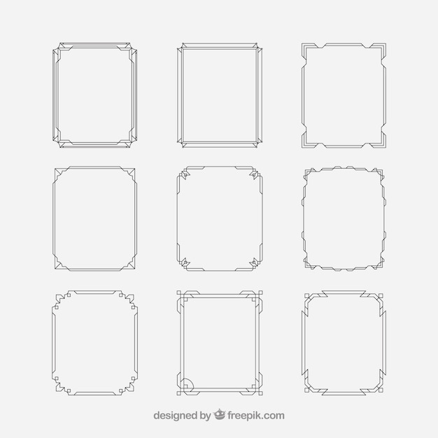 Free Vector frame collection with lineal style