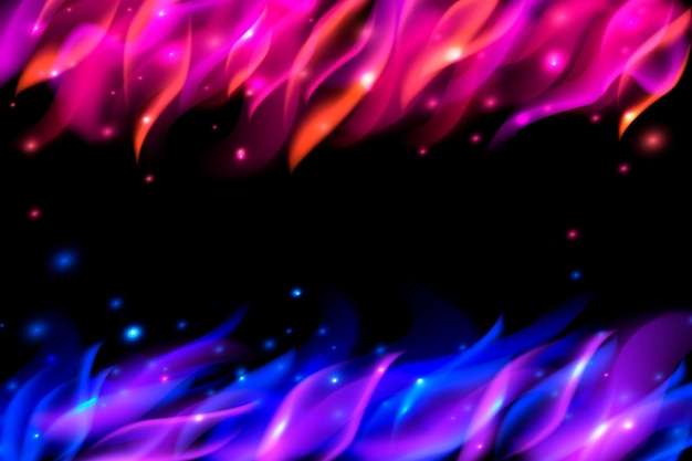 Free Vector frame realistic flames background