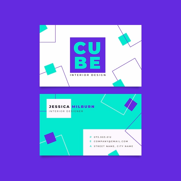 Frame of squares business card template